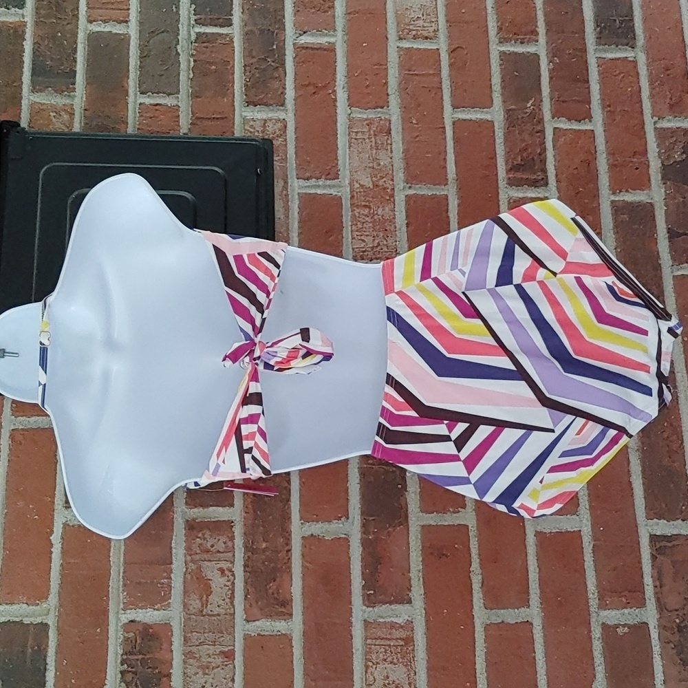 Kate Spade Geobrella 2 PC Multicolor High Waisted Swimsuit Size L - Picture 3 of 12